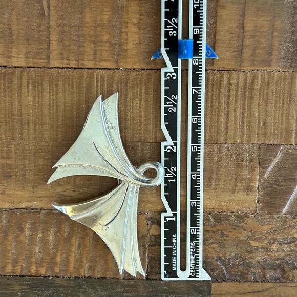 Vintage Gerrico Sterling Silver Modernist Fan Brooch Pendant - Picture 6 of 8